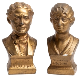  [HOUDINI]. Houdini and Beatrice Plaster Busts. New York [?]...