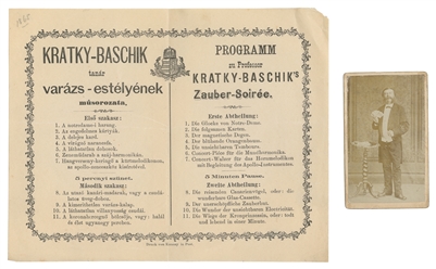  KRATKY-BASCHIK, Anton (ca. 1821 – 89). CDV and Program of K...