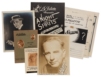  LAFOLETTE (George Reuschling). Group of Lafolette Ephemera ...