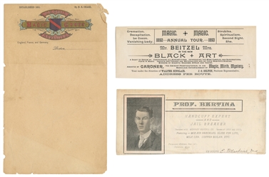  [LETTERHEAD]. Enormous archive of magicians' letterhead. Bu...