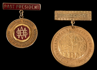  [MAGIC SOCIETIES]. Two Magic Society Presidential Badges/Me...