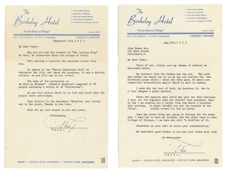 OKITO (Theo. Bamberg, 1875 – 1963). Two Okito TLSs to John ...