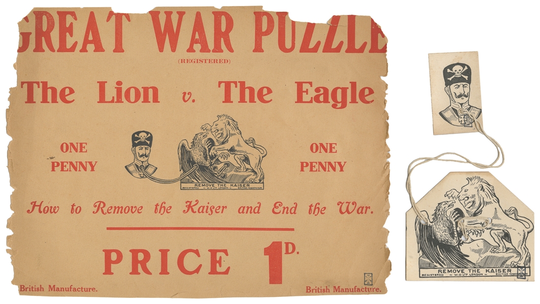  [PUZZLES]. [WWI]. The Lion Vs. The Eagle Puzzle. London: Wi...