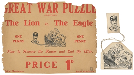  [PUZZLES]. [WWI]. The Lion Vs. The Eagle Puzzle. London: Wi...