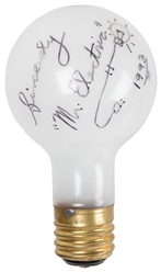  ROY, Marvyn (1925 – 2020). 500-Watt Bulb Signed by “Mr. Ele...