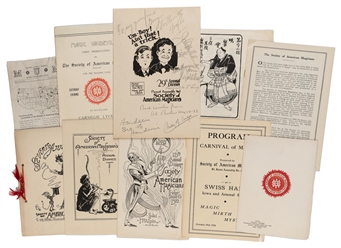  [S.A.M & HOUDINI]. Group of S.A.M. Banquet and Show Program...