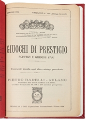  BARELI, Pietro. Giuochi di Prestigio. Milan, 1910. Printed ...