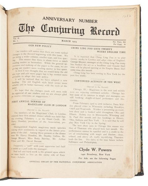  Conjuring Record. Van K. Allison. Monthly. V1 N1 (Mar. 14, ...