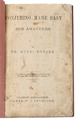 DUVALE, Dr. Henri. Conjuring Made Easy for Amateurs. Glasgo...