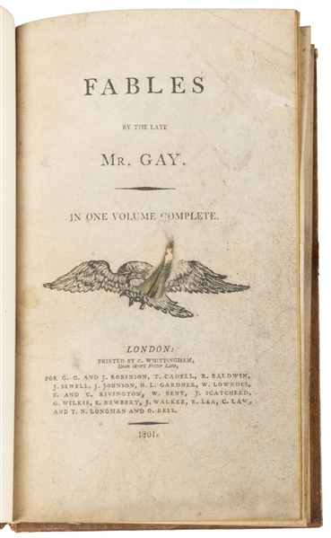  GAY, John. Fables. London: C. Whittingham, for C. G. and J....