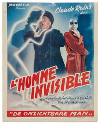  The Invisible Man. Universal, R-1950s. Belgian mid-century ...