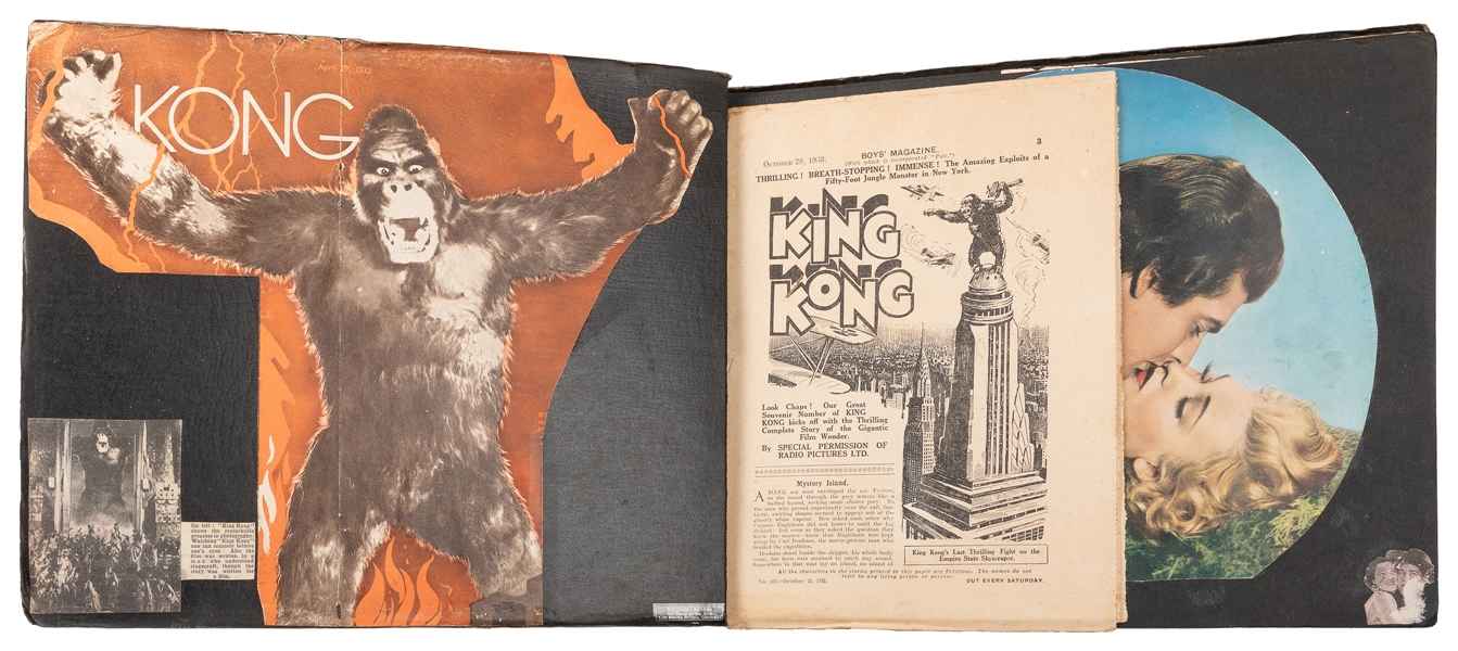  King Kong (1933) Film Ephemera Scrapbook. Oblong 4to scrapb...