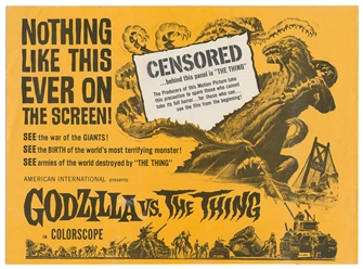  Godzilla vs. The Thing. American International, 1964. Three...