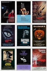  [HORROR & FANTASY]. Group of 9 film posters. Nine one-sheet...