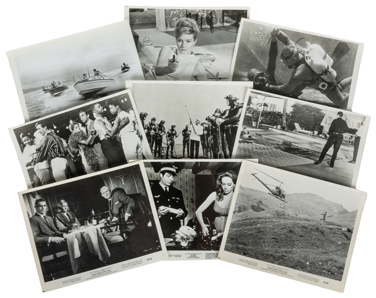  James Bond Group of Movie Stills. Including nine Thunderbal...