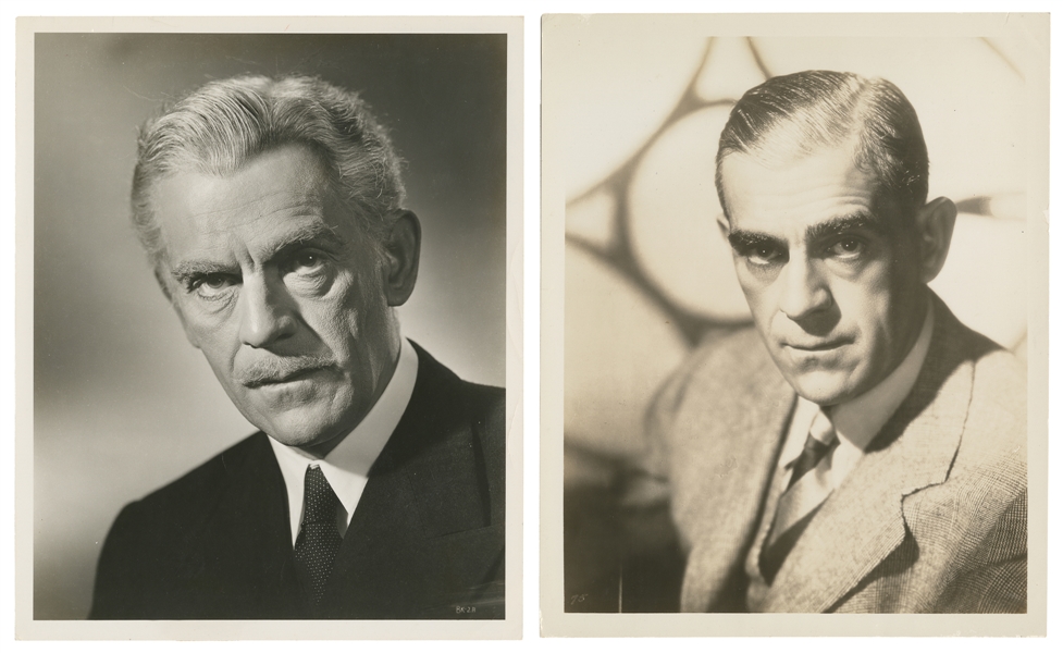  Boris Karloff. Group of 4 photographs. 1940s-50s. Including...
