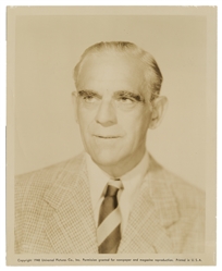  Boris Karloff. Group of 4 photographs. 1940s-50s. Including...