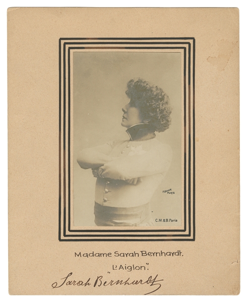  BERNHARDT, Sarah (1844-1923). Signed Souvenir Imperial Cabi...
