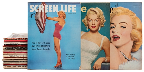  [MONROE, Marilyn]. Collection of 30 magazines. Bulk 1950s. ...