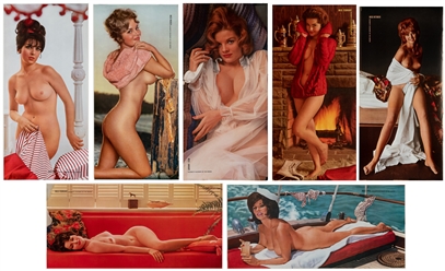  [PLAYBOY]. Group of 51 Playmate centerfold prints. Circa 19...