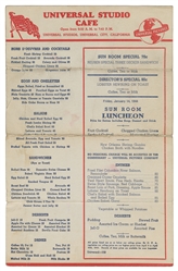  [SHERLOCK HOLMES]. Universal Studio Café Menu Signed by Bas...