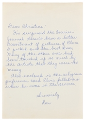  Elvis Presley Religious Census Card and Memorabilia Collect...