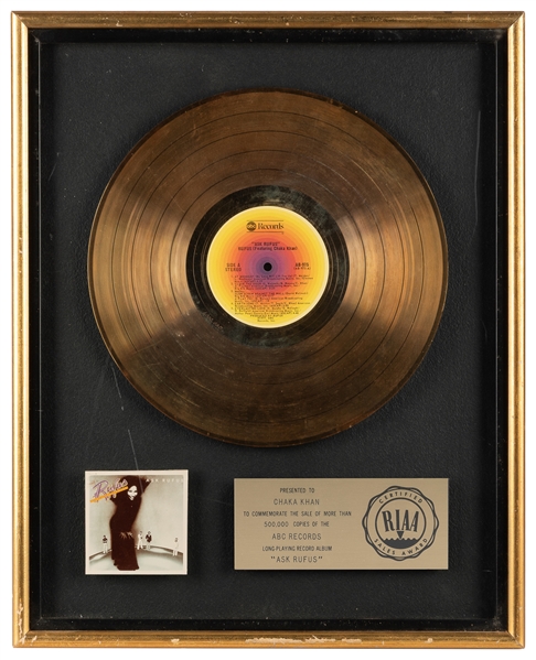  Chaka Khans “Ask Rufus" RIAA Gold Record Award. Circa 1977...