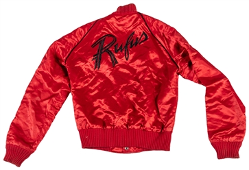  Chaka Khan's Rufus Band Tour Jacket. Red satin with rayon l...