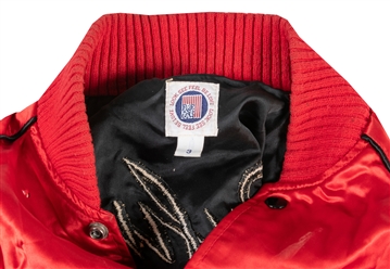 Chaka Khan's Rufus Band Tour Jacket. Red satin with rayon l...