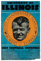  University of Illinois 1937 Football poster. Color offset p...