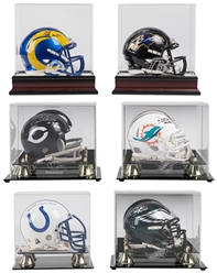  Group of 6 Signed NFL Mini Helmets. Six autographed mini he...
