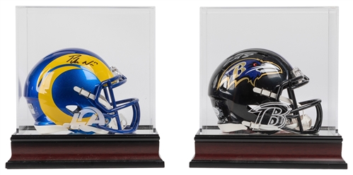  Group of 6 Signed NFL Mini Helmets. Six autographed mini he...