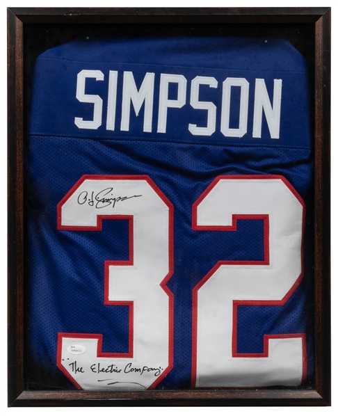  O.J. Simpson Signed Bills Jersey (JSA). A #32 jersey signed...