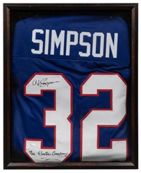  O.J. Simpson Signed Bills Jersey (JSA). A #32 jersey signed...