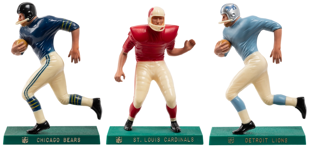  Hartland NFL Football Figures Trio. 1958-62. Includes Detro...