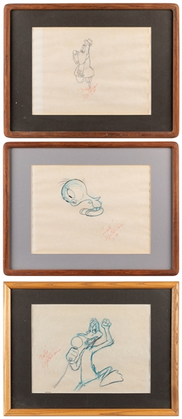  [ANIMATION ART]. [BLANC, Mel (1908-1989), association]. Tri...
