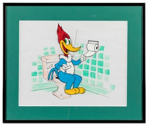  Woody Woodpecker Animation Cel. Color graphite on paper wit...