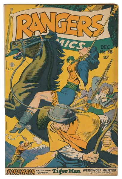  Rangers Comics #38. Fiction House, 1947. Joe Doolin hanging...