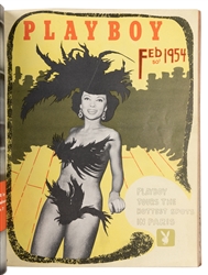  [PLAYBOY]. Group of bound Playboy magazines, including Vol....