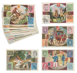  1910s D73 Mail Carriers & Stamps Card Collection (23). Colo...