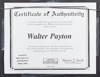  [CHICAGO BEARS]. Walter Payton and Mike Ditka. Three signed...