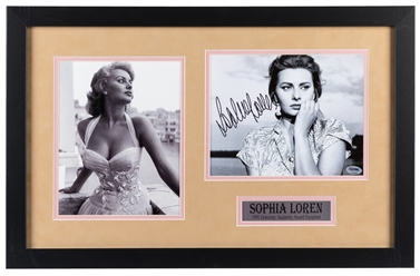  Sophia Loren Signed Photo (PSA). Black and white 8 x 10" ph...