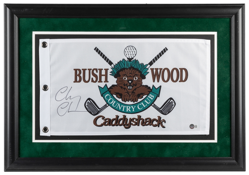  Chevy Chase Signed Caddyshack Bushwood Country Club Flag. N...