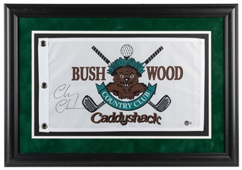  Chevy Chase Signed Caddyshack Bushwood Country Club Flag. N...