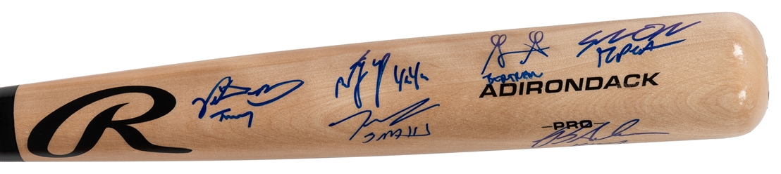  The Sandlot Cast Signed Rawlings Bat (BAS). A wooden Rawlin...