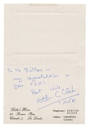  Trio of Modern Autograph Items, including: CLARKE, Arthur C...