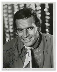  Charlton Heston Inscribed and Signed Photograph. Black and ...
