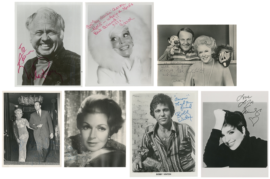  Group of 7 Hollywood and entertainer signed photographs. Gl...