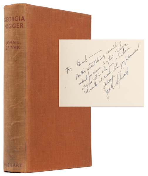 [AFRICAN-AMERICANA]. SPIVAK, John L. (1897-1981). Georgia N...