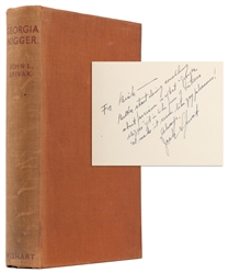  [AFRICAN-AMERICANA]. SPIVAK, John L. (1897-1981). Georgia N...
